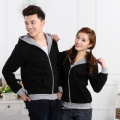 Plus velvet thick couple zipper hoodie